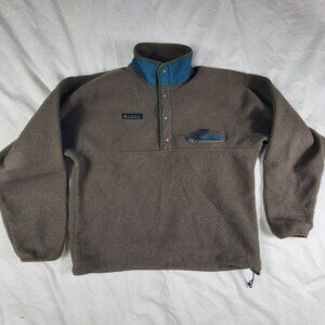 Vintage Columbia Mens Medium Brown Pullover Sweater Made In USA Casual Outdo